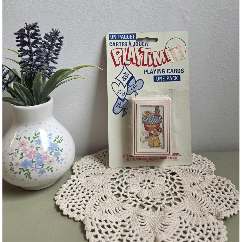 Vintage Playtime Playing Cards Sealed Pack Mice NOS Canada Packaging